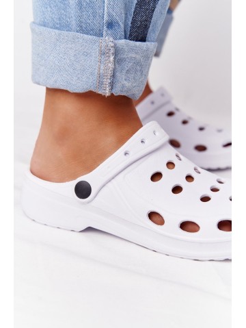 Women's White Foam Flip Flops EVA Dots 2