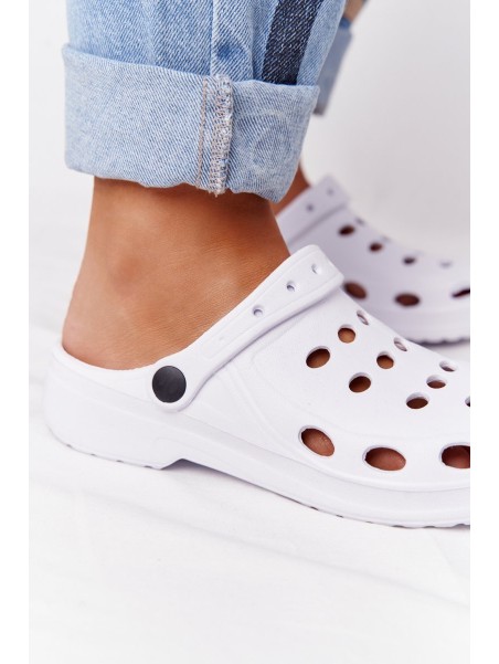 Women's White Foam Flip Flops EVA Dots