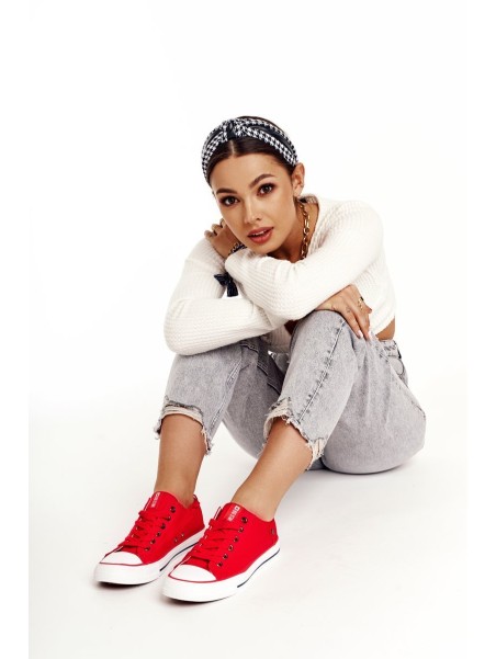 Women's Classic Low Sneakers Big Star DD274339 Red