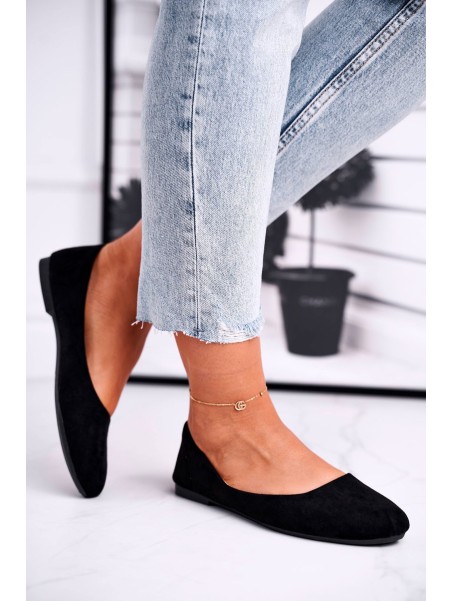 Women's Suede Ballerinas Black Lasota