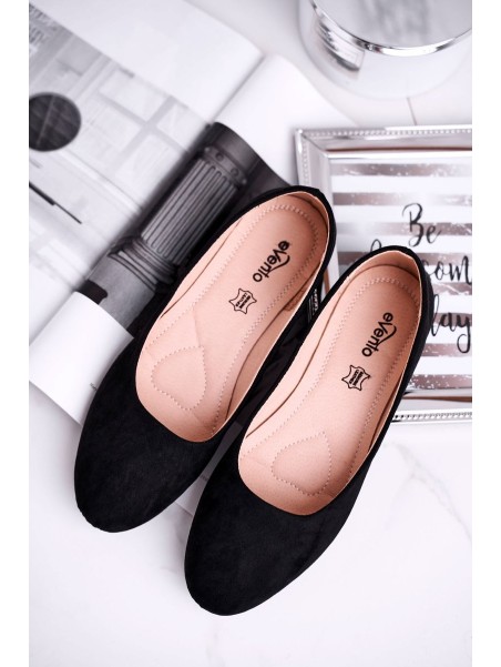 Women's Suede Ballerinas Black Lasota