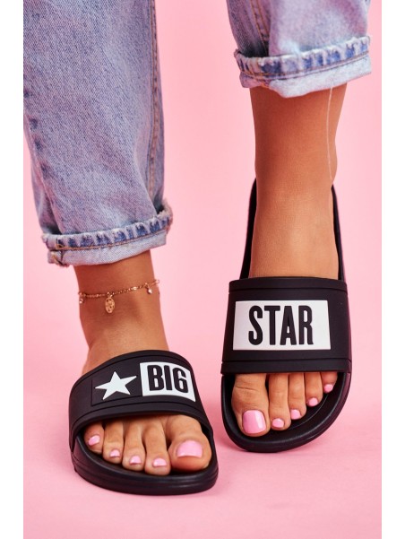Women's Big Star Flip Flops Black DD274A266
