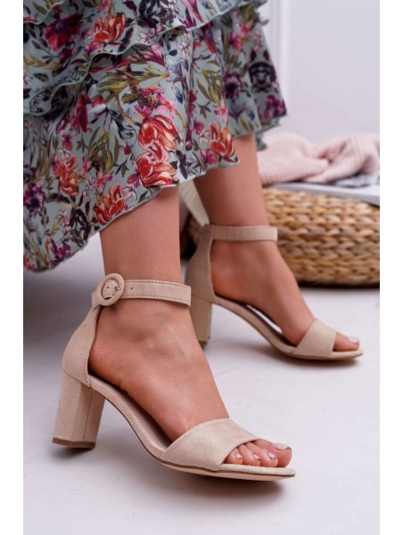 Women's Stiletto Sandals Suede Beige Lexi