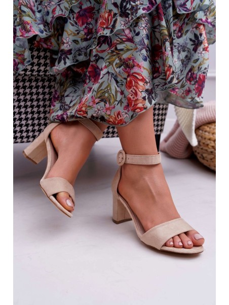 Women's Stiletto Sandals Suede Beige Lexi
