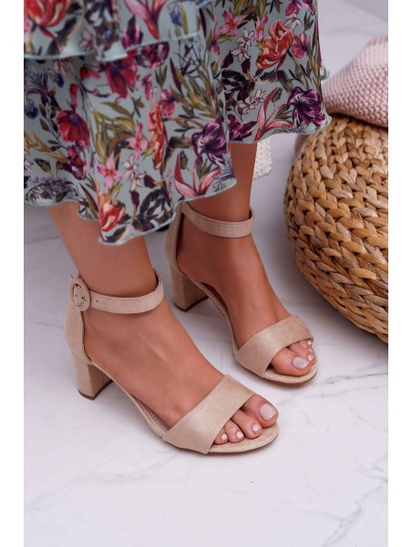 Women's Stiletto Sandals Suede Beige Lexi