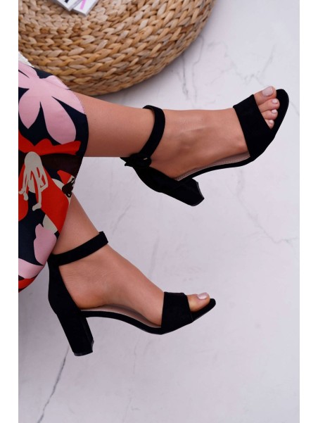 Women's Stiletto Sandals Suede Black Lexi