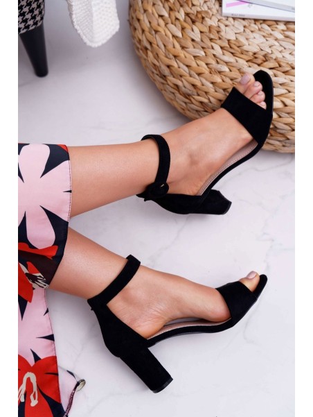 Women's Stiletto Sandals Suede Black Lexi