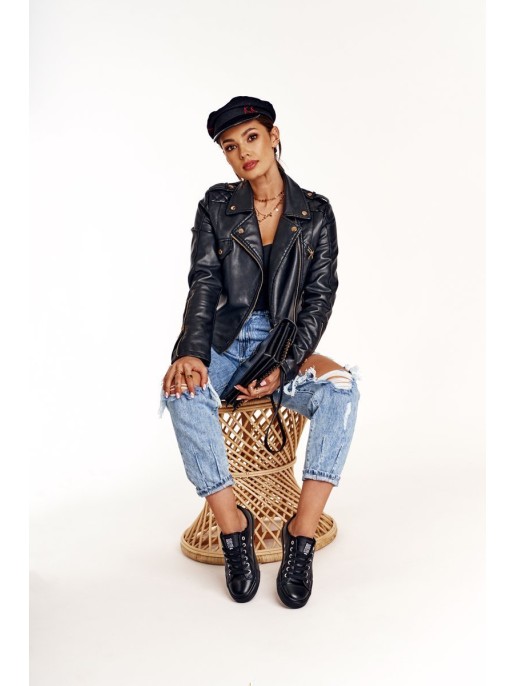 Women's Leather Sneakers Big Star Black V274871 Women's Leather Sneakers Big Star Black V274871