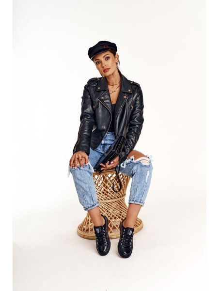 Women's Leather Sneakers Big Star Black V274871