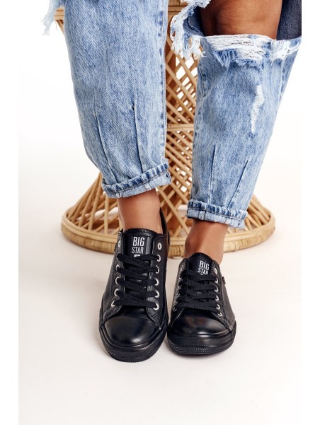 Women's Leather Sneakers Big Star Black V274871