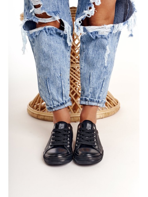 Women's Leather Sneakers Big Star Black V274871 Women's Leather Sneakers Big Star Black V274871