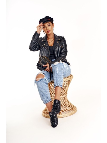 Women's Leather Sneakers Big Star Black V274871