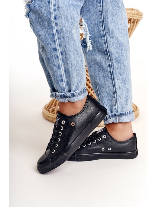 Women's Leather Sneakers Big Star Black V274871 Women's Leather Sneakers Big Star Black V274871