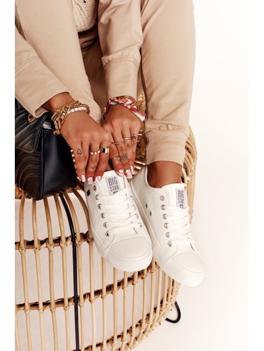 Women's Leather Sneakers Big Star White V274869 Women's Leather Sneakers Big Star White V274869