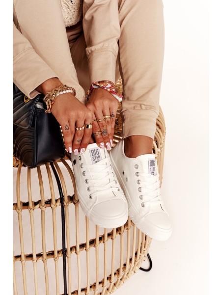 Women's Leather Sneakers Big Star White V274869