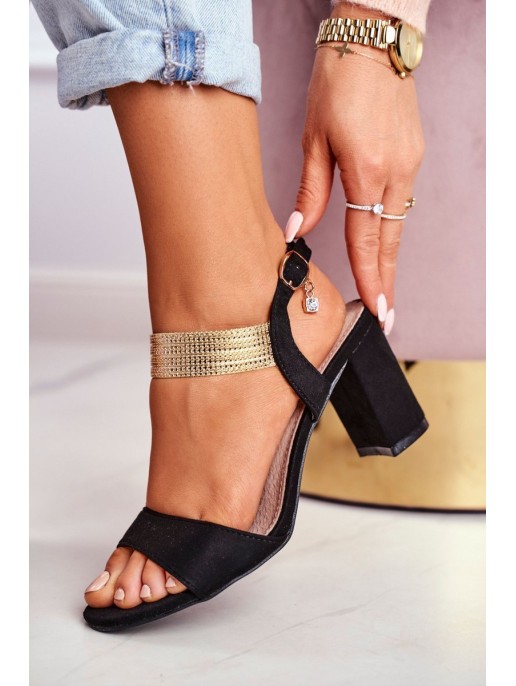 Women's Stiletto Sandals Suede Black Enjoy Women's Stiletto Sandals Suede Black Enjoy