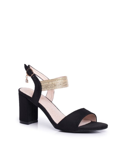 Women's Stiletto Sandals Suede Black Enjoy Women's Stiletto Sandals Suede Black Enjoy