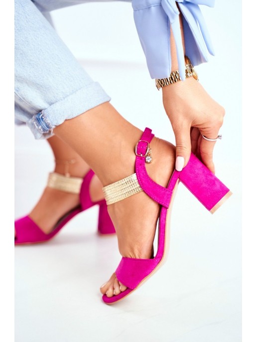 Women's Stiletto Sandals Suede Fuchsia Enjoy Women's Stiletto Sandals Suede Fuchsia Enjoy