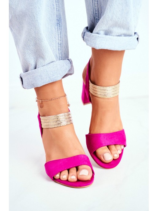 Women's Stiletto Sandals Suede Fuchsia Enjoy Women's Stiletto Sandals Suede Fuchsia Enjoy