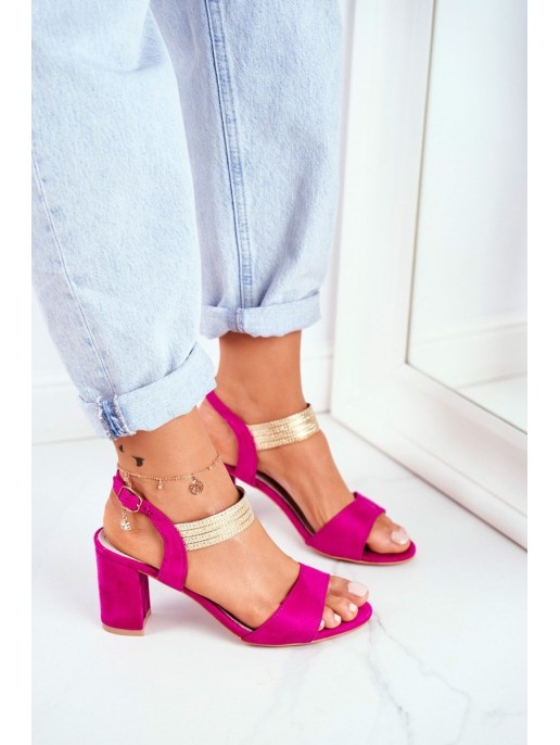 Women's Stiletto Sandals Suede Fuchsia Enjoy Women's Stiletto Sandals Suede Fuchsia Enjoy