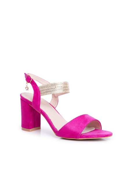 Women's Stiletto Sandals Suede Fuchsia Enjoy