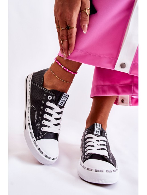 Women's Big Star Openwork Sneakers Black FF274023 Women's Big Star Openwork Sneakers Black FF274023