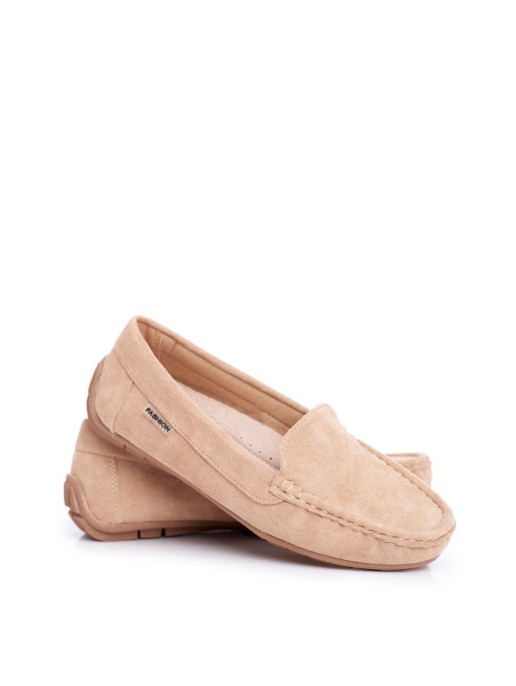 Women's Beige Suede Morreno Moccasins Women's Beige Suede Morreno Moccasins