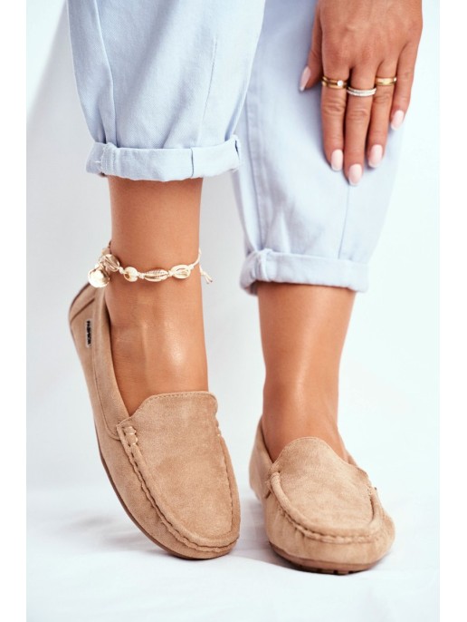 Women's Beige Suede Morreno Moccasins Women's Beige Suede Morreno Moccasins