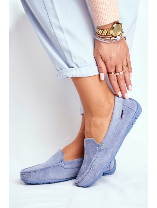 Women's Moccasins Blue Suede Morreno