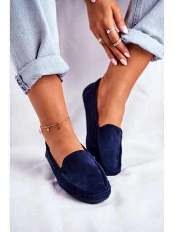 Women's Mocassins Navy Blue Suede Morreno 2