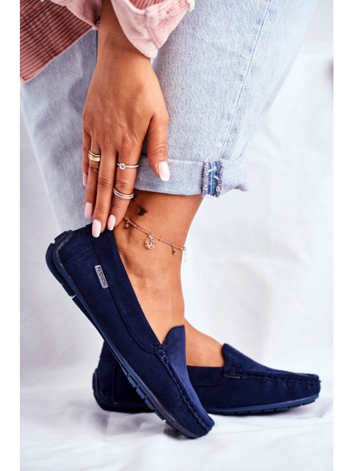 Women's Mocassins Navy Blue Suede Morreno Women's Mocassins Navy Blue Suede Morreno
