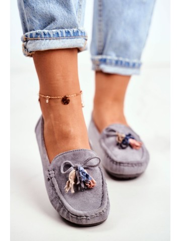 Women s Loafers Suede 20PB35-2003 Grey Donna Mia 2