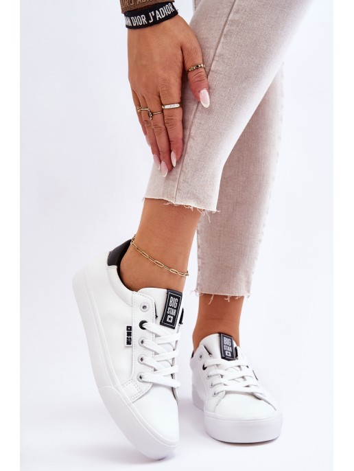 Women's Leather Sneakers Big Star EE274312 White-Black Women's Leather Sneakers Big Star EE274312 White-Black