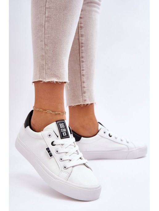 Women's Leather Sneakers Big Star EE274312 White-Black Women's Leather Sneakers Big Star EE274312 White-Black