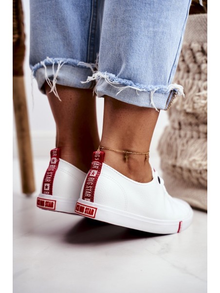 Women's Leather Sneakers Big Sta GG274005 White-Red