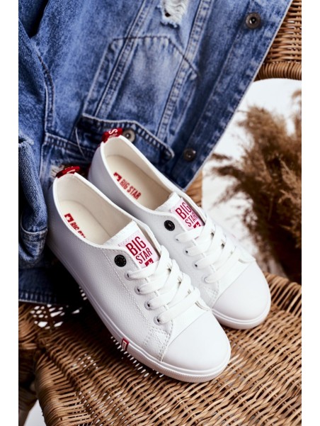 Women's Leather Sneakers Big Sta GG274005 White-Red