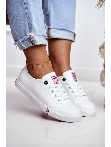Women's Leather Sneakers Big Sta GG274005 White-Red