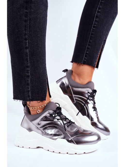 Leather Sport Shoes Sneakers GOE GG2N3040 Pewter