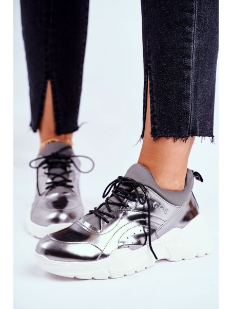 Leather Sport Shoes Sneakers GOE GG2N3040 Pewter