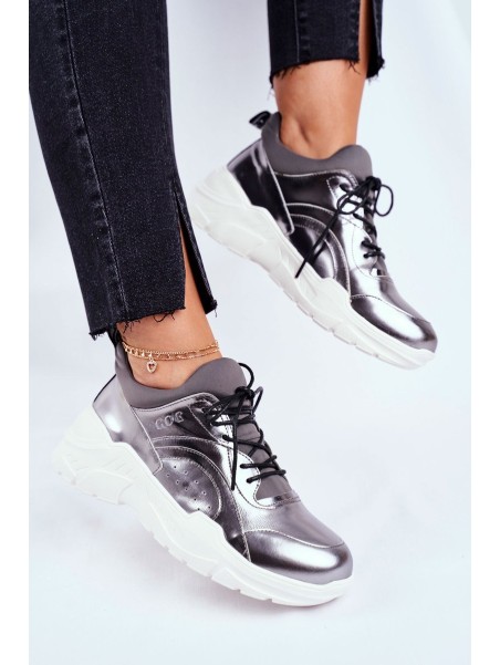 Leather Sport Shoes Sneakers GOE GG2N3040 Pewter