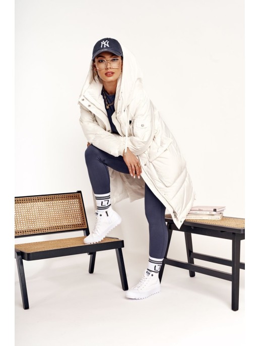 Women's High Sneakers On A Chunky Sole BIG STAR FF274241 White Women's High Sneakers On A Chunky Sole BIG STAR FF274241 White