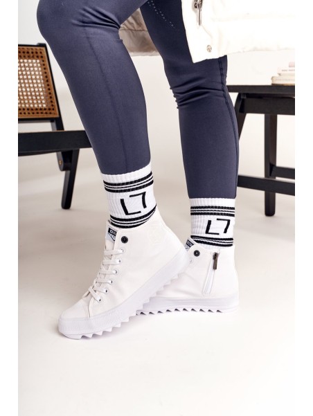 Women's High Sneakers On A Chunky Sole BIG STAR FF274241 White