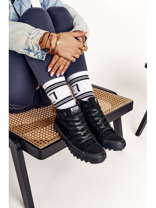 Women's High Sneakers On A Chunky Sole BIG STAR FF274244 Black Women's High Sneakers On A Chunky Sole BIG STAR FF274244 Black