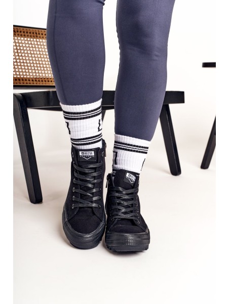 Women's High Sneakers On A Chunky Sole BIG STAR FF274244 Black
