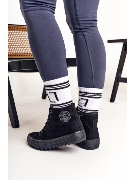 Women's High Sneakers On A Chunky Sole BIG STAR FF274244 Black