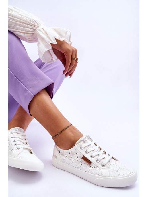 Women's Lace Sneakers BIG STAR W274925 White Women's Lace Sneakers BIG STAR W274925 White