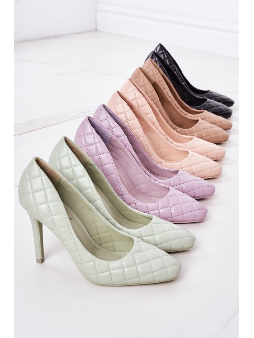 Elegant Quilted Heels Beige Rosanna Elegant Quilted Heels Beige Rosanna