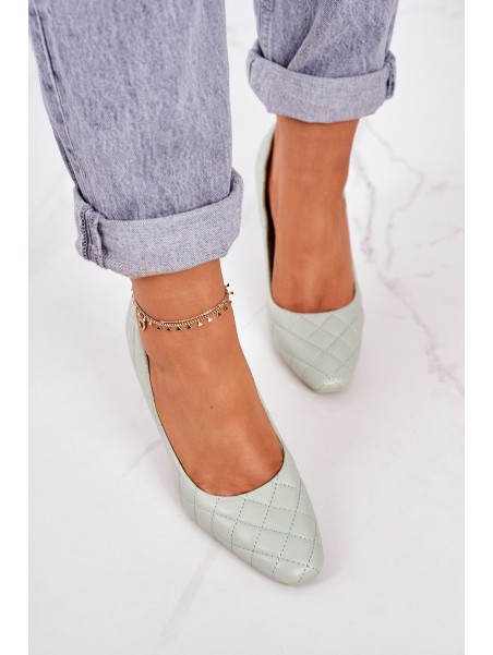 Elegant Quilted Heels Green Rosanna