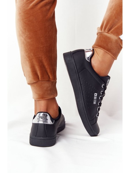 Women's Leather Sneakers BIG STAR DD274586 Black-Silver