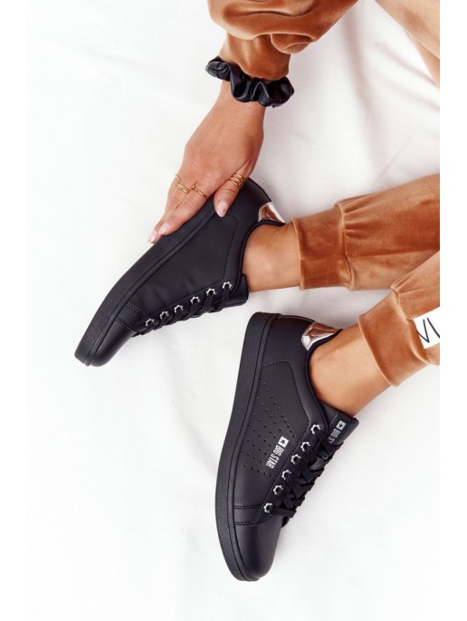 Women's Leather Sneakers BIG STAR DD274586 Black-Silver Women's Leather Sneakers BIG STAR DD274586 Black-Silver